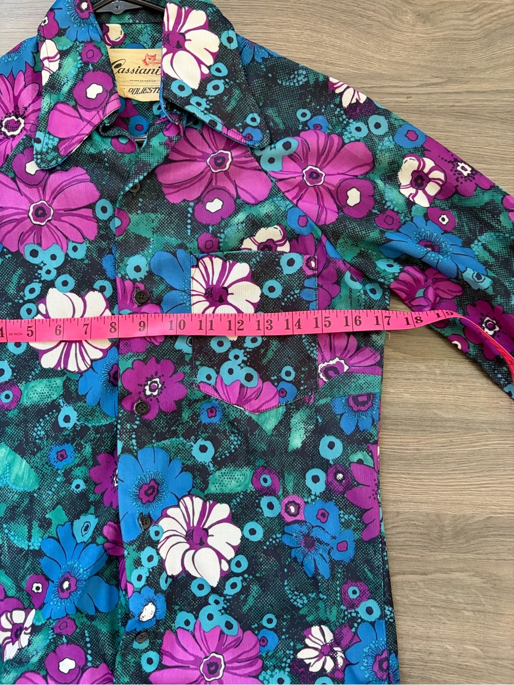 Vintage 1970s Floral Button-Up Disco Shirt - Picture 4 of 6